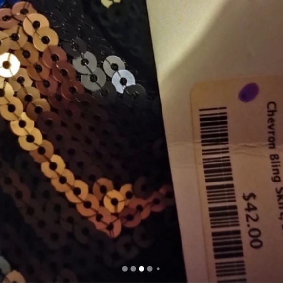 Sunny Leigh Pink Green Sequin Mini Skirt - Picture 6 of 6